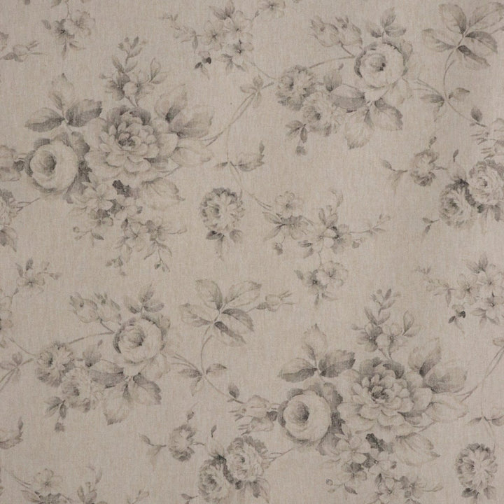 French Faded Grey Rose Double Width Fabric