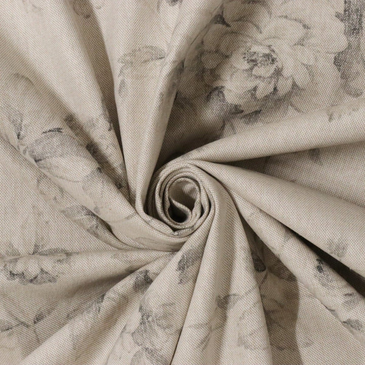 French Faded Grey Rose Double Width Fabric