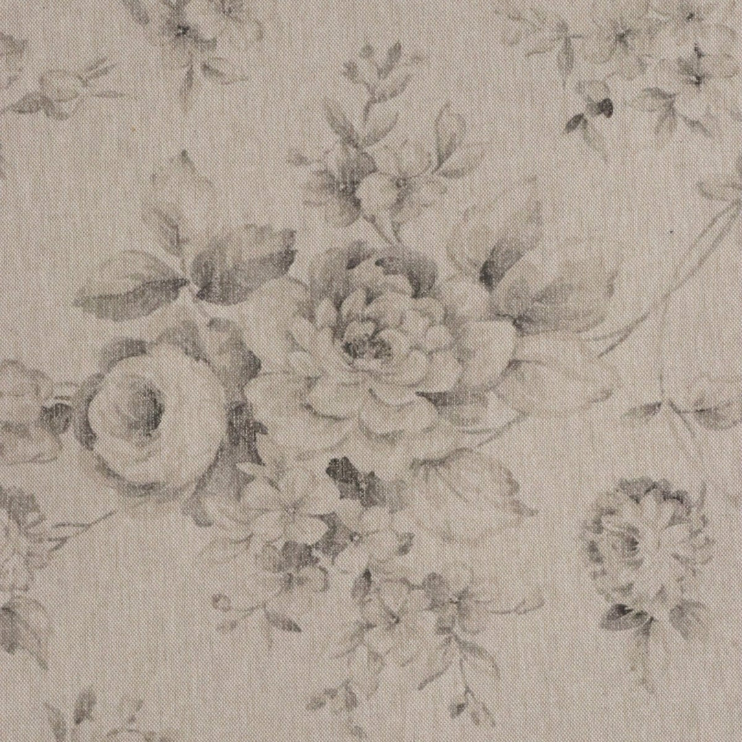 French Faded Grey Rose Double Width Fabric