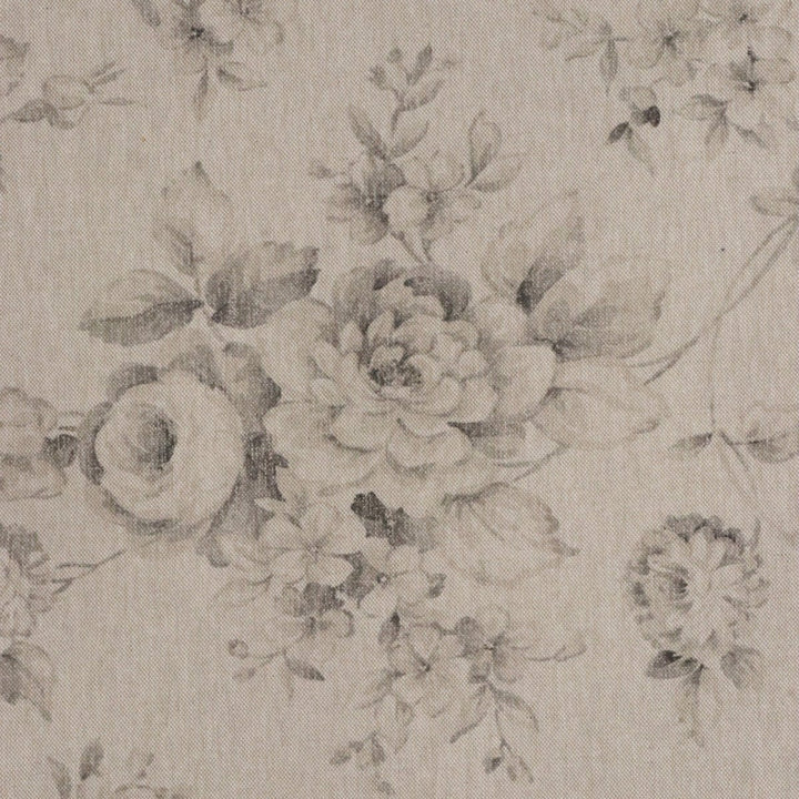 French Faded Grey Rose Double Width Fabric