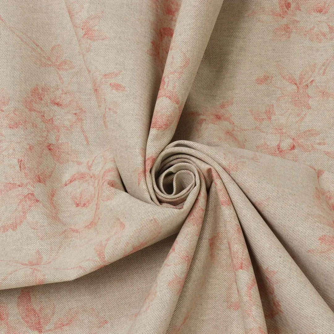 French Faded Red Rose Double Width Fabric