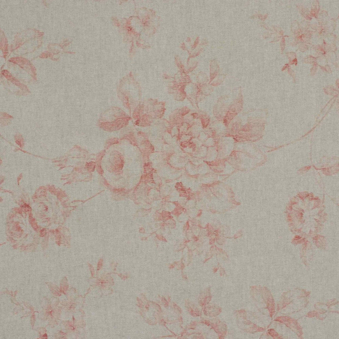 French Faded Red Rose Double Width Fabric