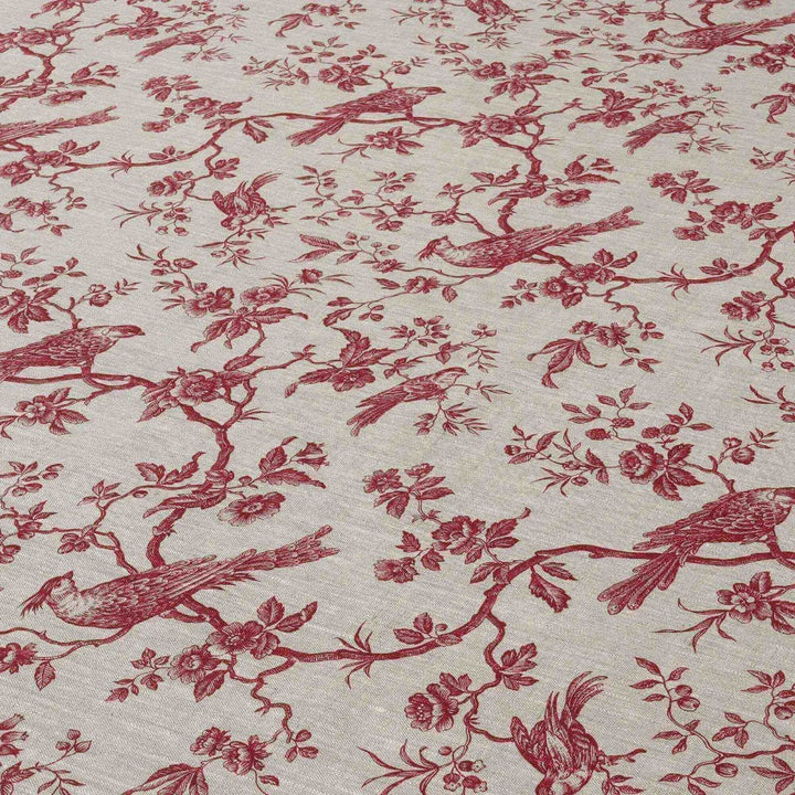 Isabelle Bird Red Toile Linen Fabric