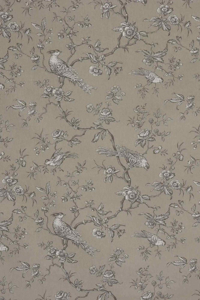 Isabelle Bird Beige Toile Double Width Fabric