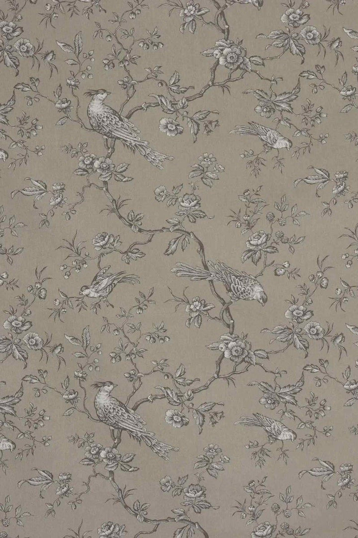 Isabelle Bird Beige Toile Double Width Fabric