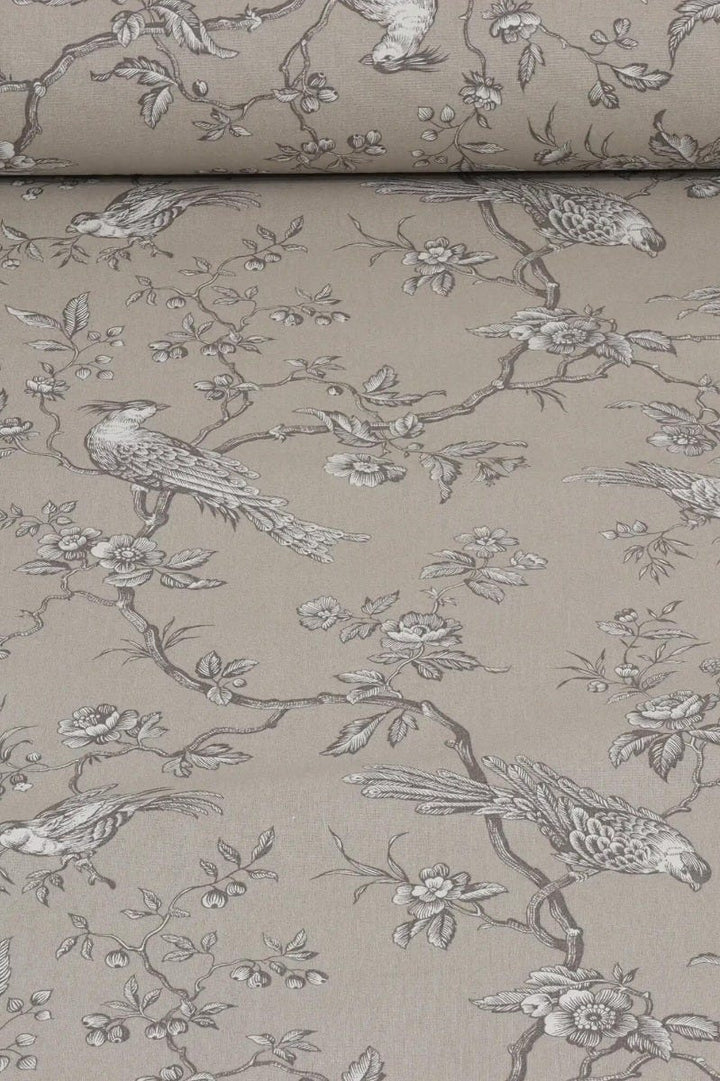 Isabelle Bird Beige Toile Double Width Fabric