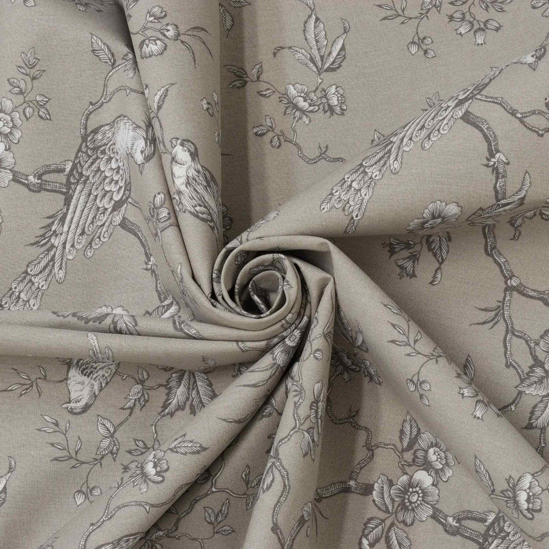 Isabelle Bird Beige Toile Double Width Fabric