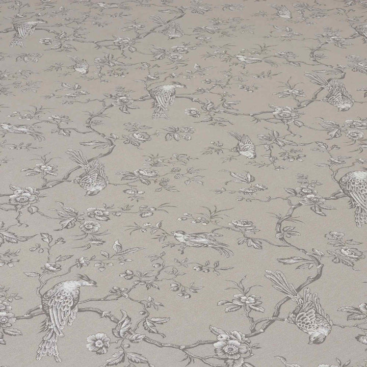 Isabelle Bird Beige Toile Double Width Fabric