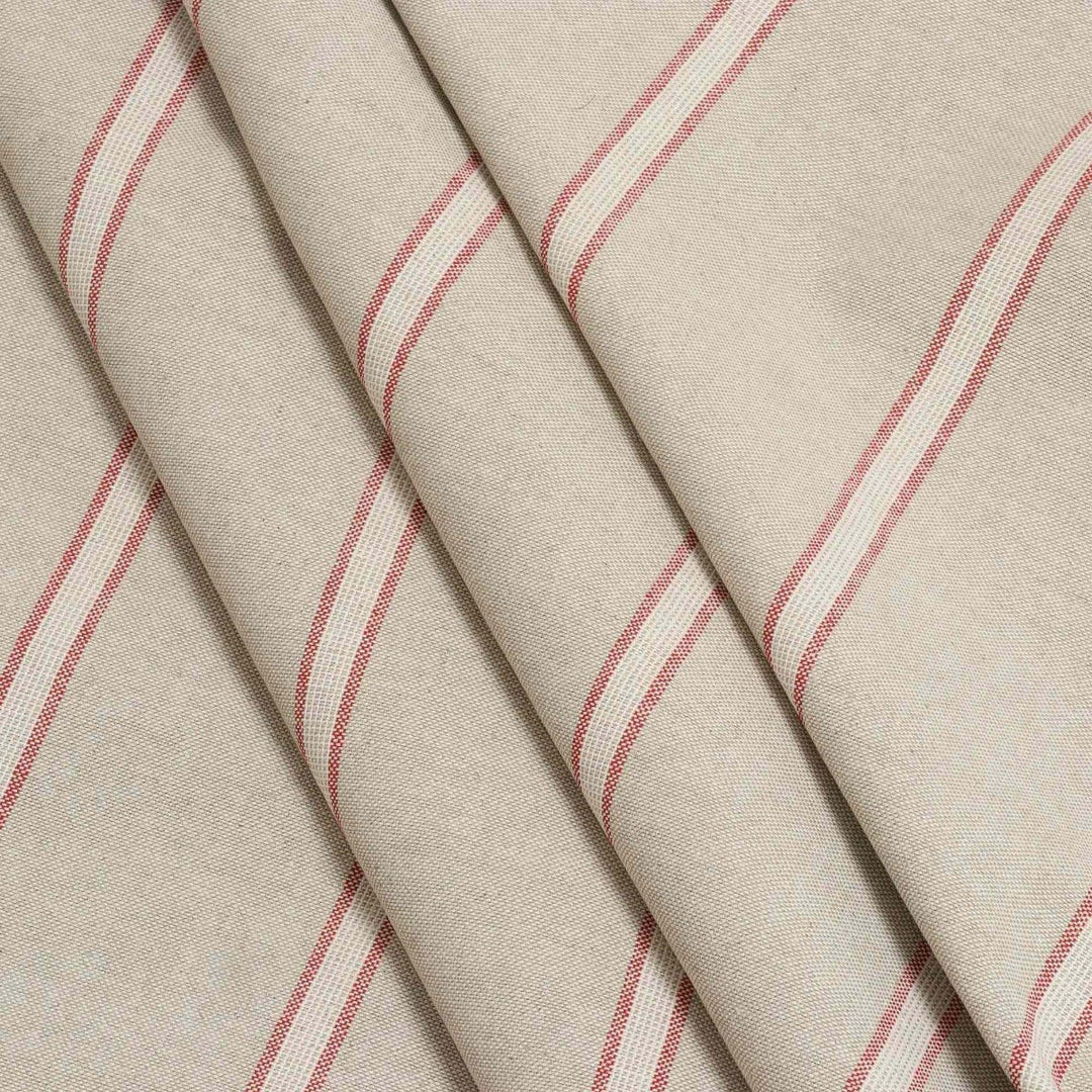 Double Stripe Red Double Width Fabric