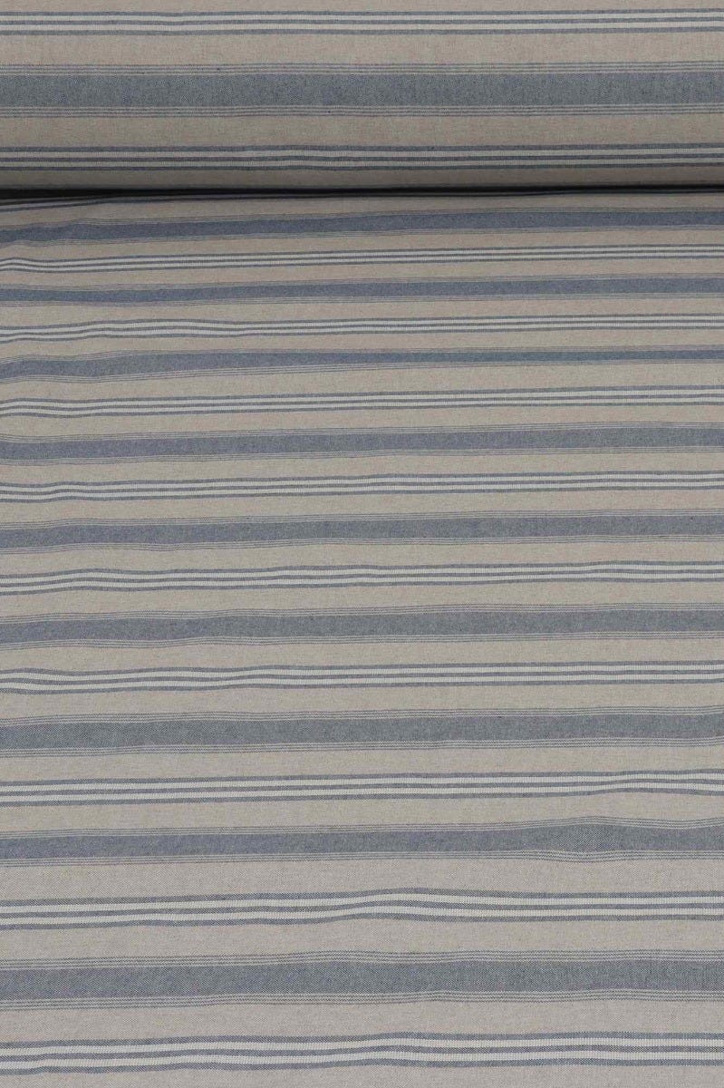 Harvard Stripe Blue Double Width Fabric