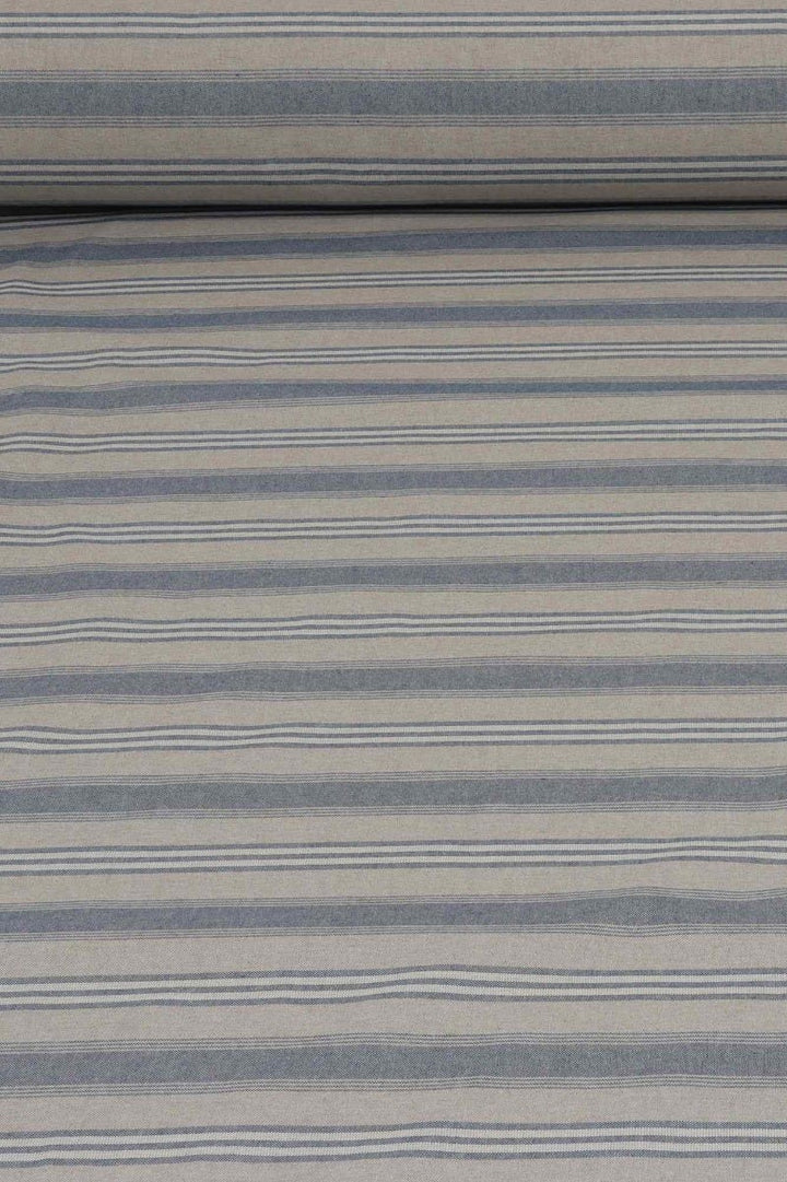 Harvard Stripe Blue Double Width Fabric