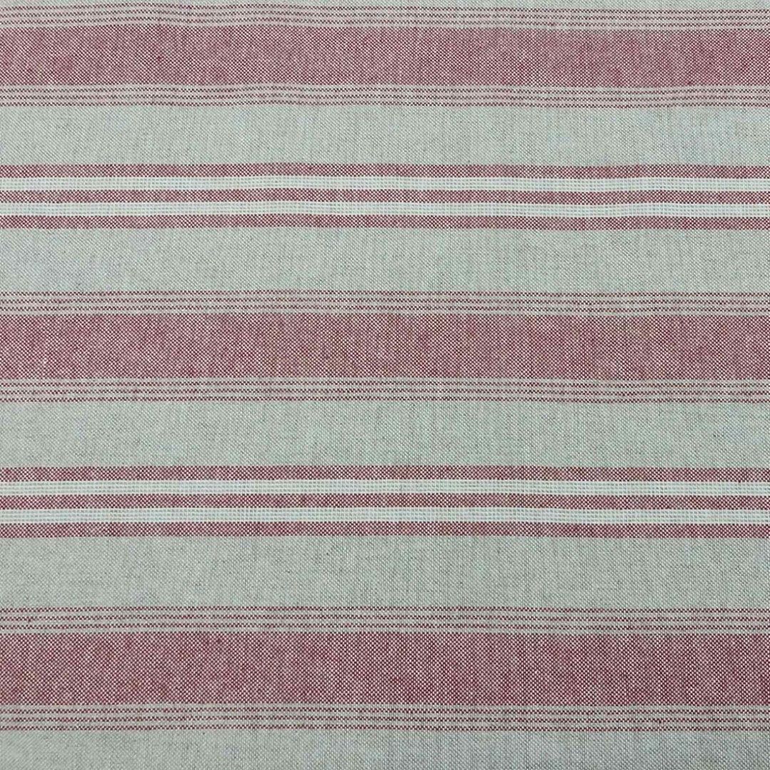 Harvard Stripe Red Double Width Fabric