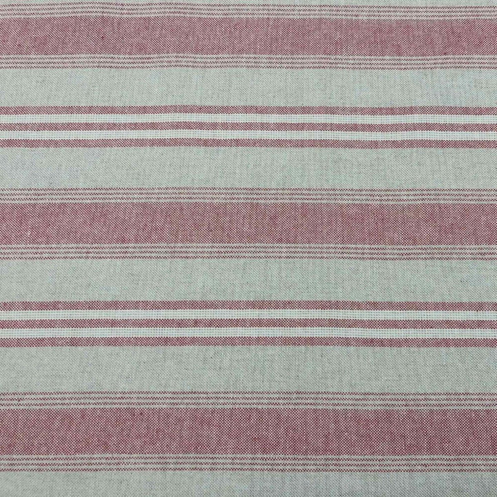 Harvard Stripe Red Double Width Fabric