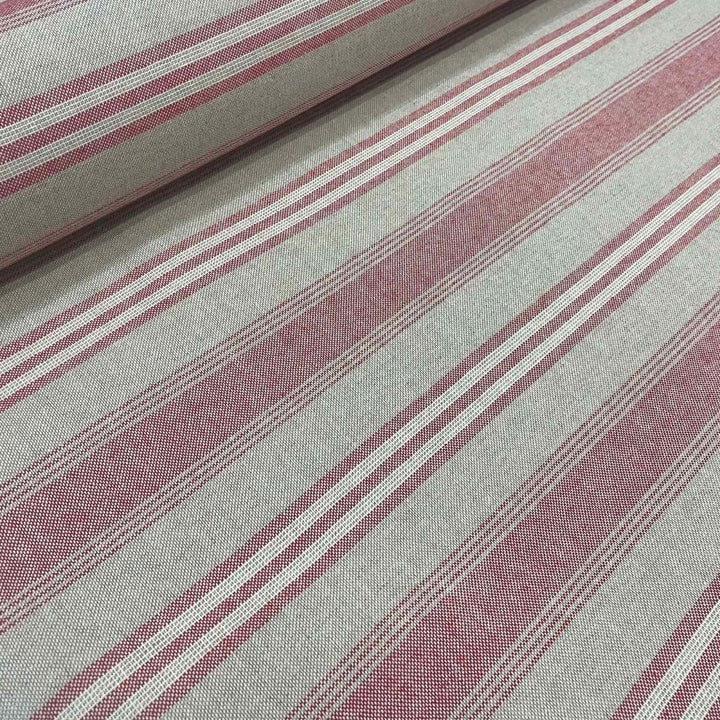 Harvard Stripe Red Double Width Fabric