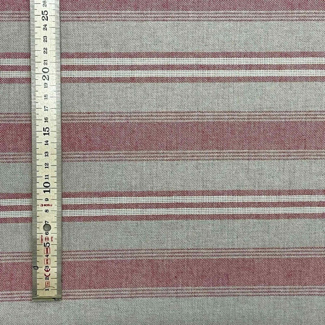 Harvard Stripe Red Double Width Fabric