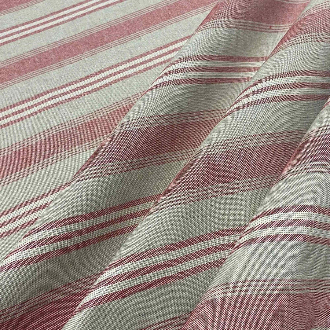 Harvard Stripe Red Double Width Fabric