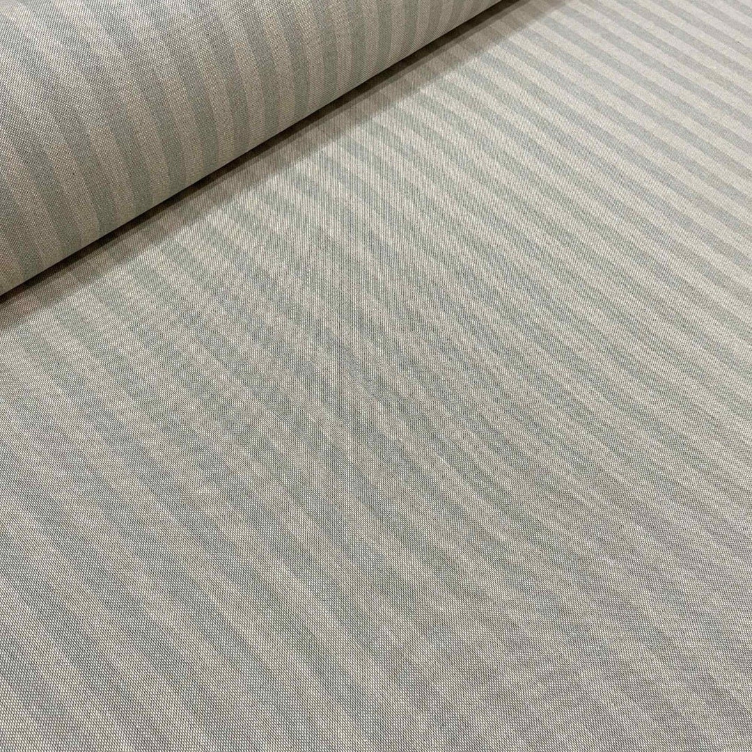 Stanford Stripe Duck Egg Double Width Fabric