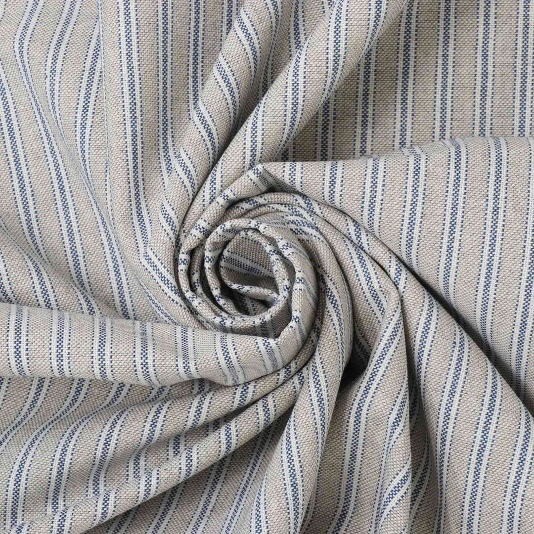 Yale Ticking Stripe Blue Double Width Fabric