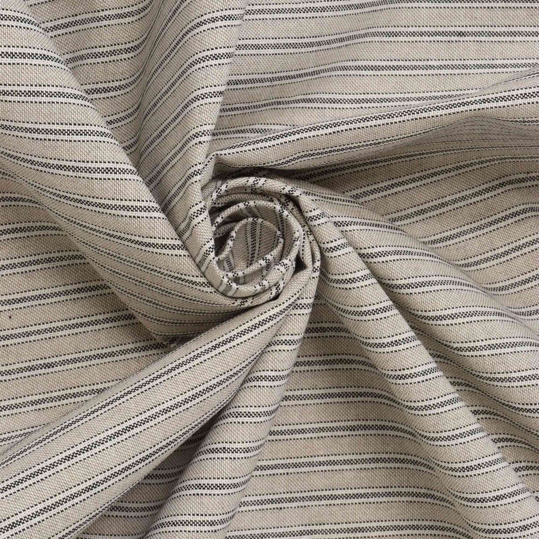 Yale Ticking Stripe Charcoal Double Width Fabric