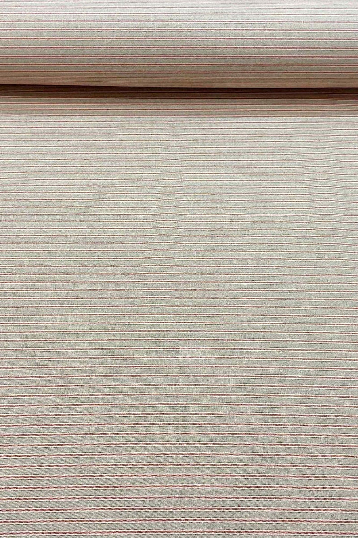 Yale Ticking Stripe Red Double Width Fabric