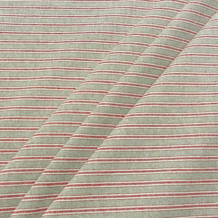 Yale Ticking Stripe Red Double Width Fabric