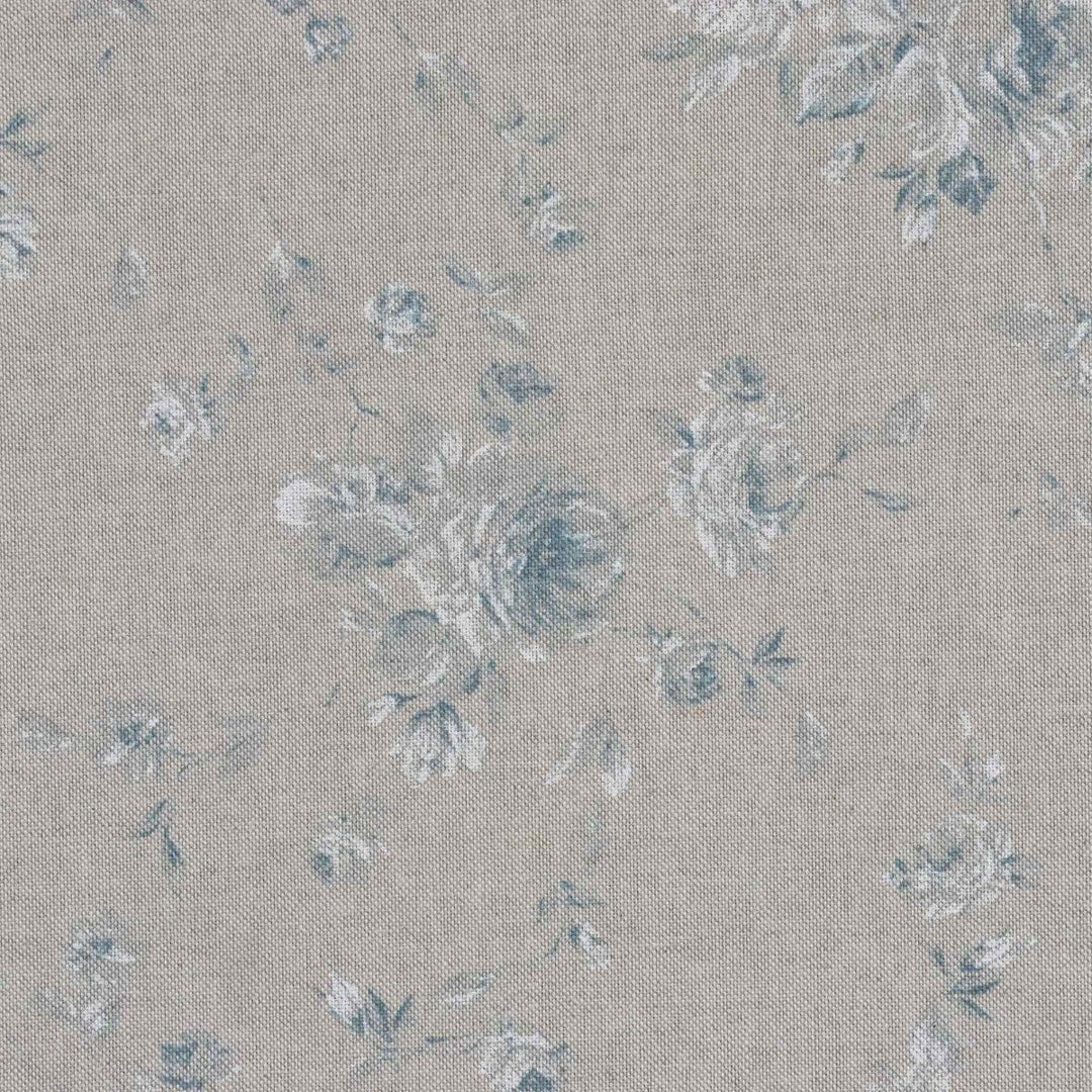 Zen Rose Kingfisher Blue Fabric