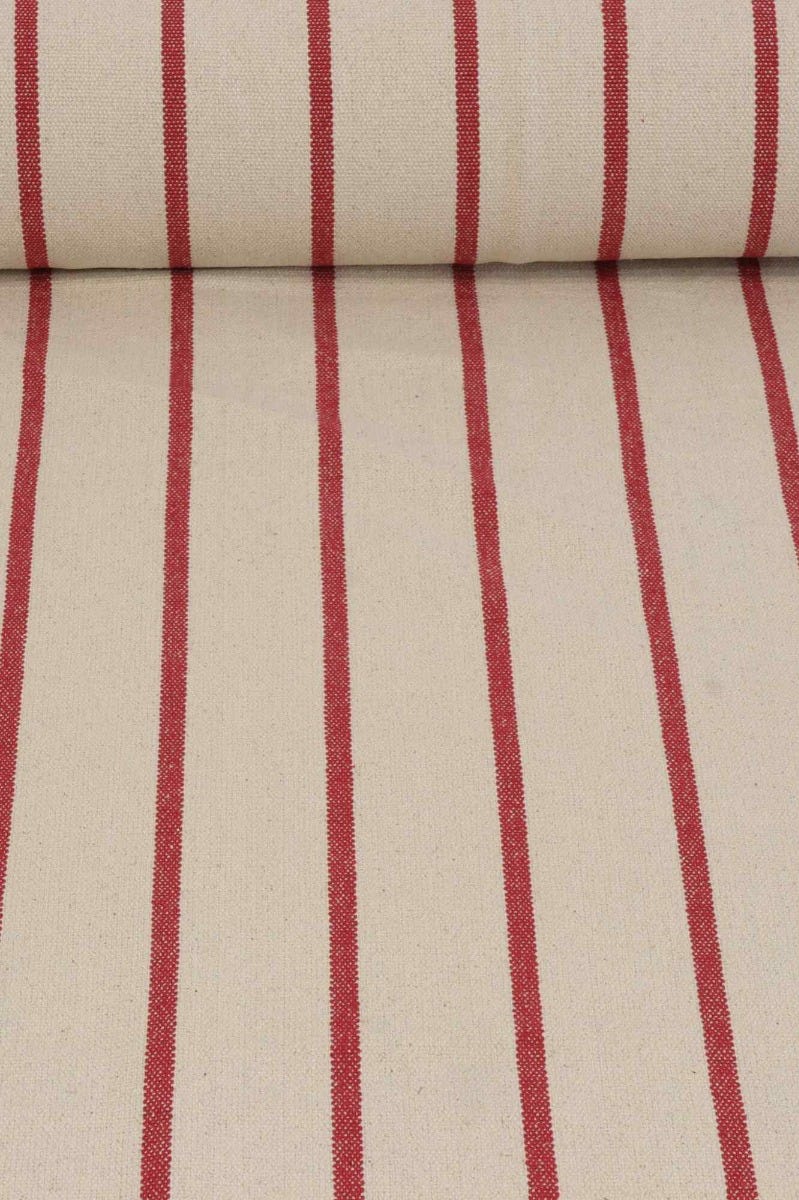 Austin Deck Stripe Red Fabric