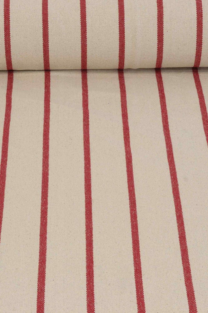 Austin Deck Stripe Red Fabric