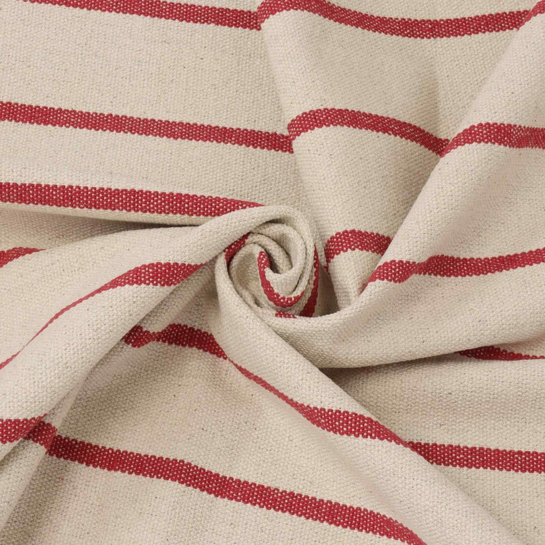 Austin Deck Stripe Red Fabric