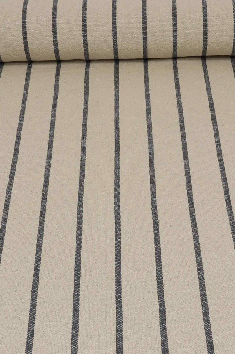 Austin Deck Stripe Grey Fabric