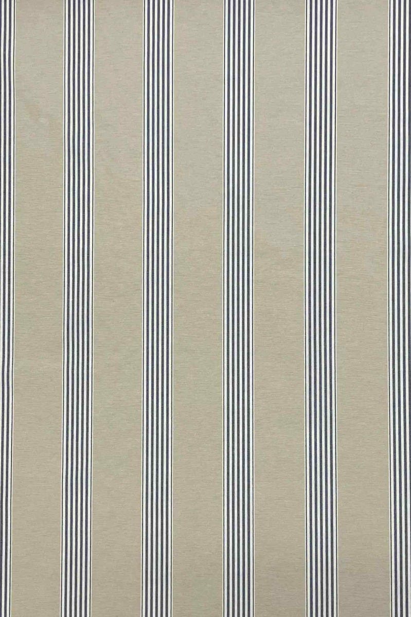 March Stripe Blue on Tan Fabric