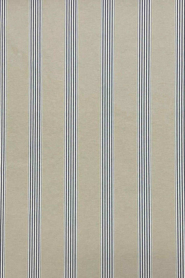 March Stripe Blue on Tan Fabric