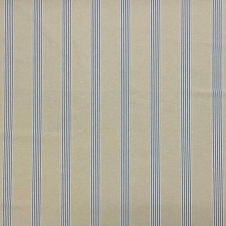 March Stripe Blue on Tan Fabric