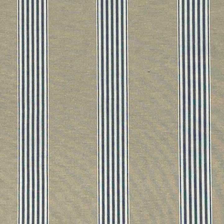 March Stripe Blue on Tan Fabric