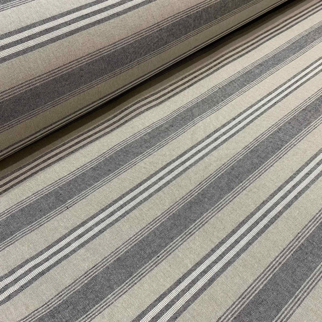 Harvard Stripe Charcoal Double Width Fabric