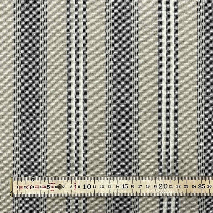 Harvard Stripe Charcoal Double Width Fabric