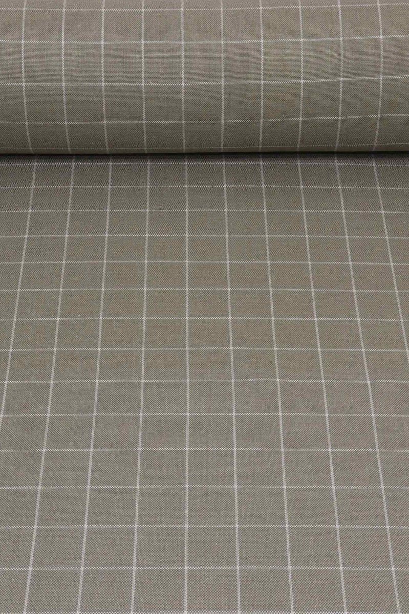 Clearance Chalk Check White Fabric