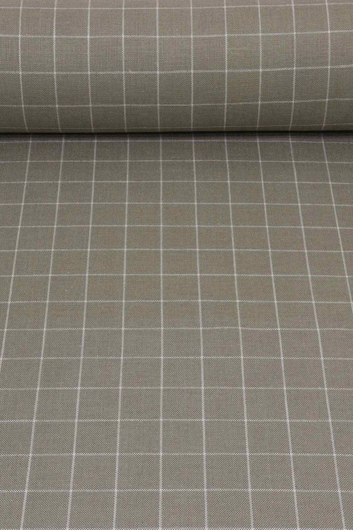 Clearance Chalk Check White Fabric