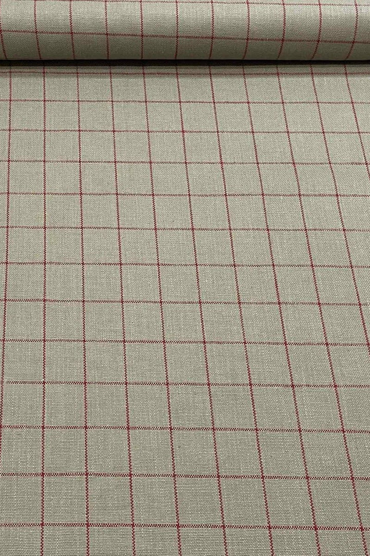 Chalk Check Red Fabric