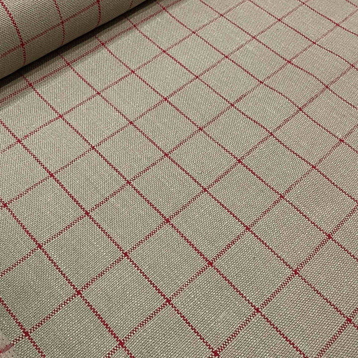 Chalk Check Red Fabric