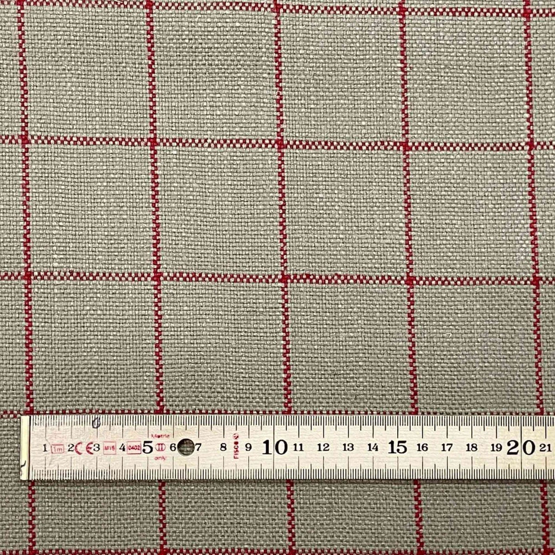 Chalk Check Red Fabric