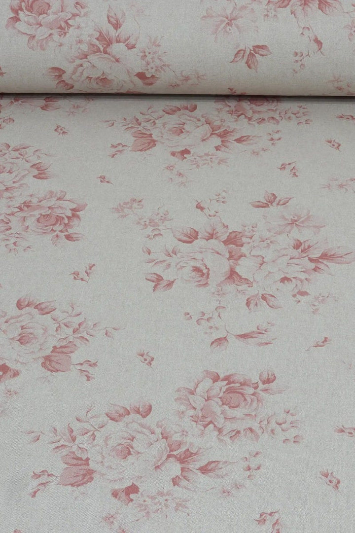 Dorothy Rose Coral Red Double Width Fabric