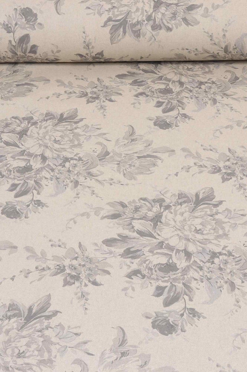 Camilla Faded Rose Grey Double Width Fabric