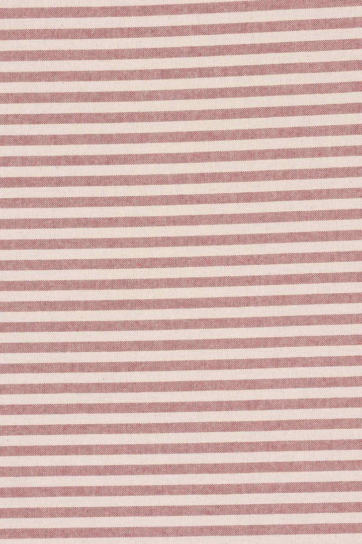 Cambridge Stripe Red Double Width Fabric