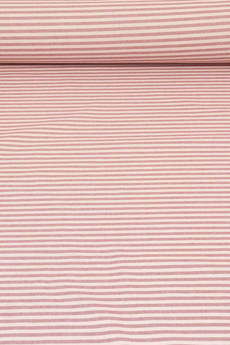 Cambridge Stripe Red Double Width Fabric