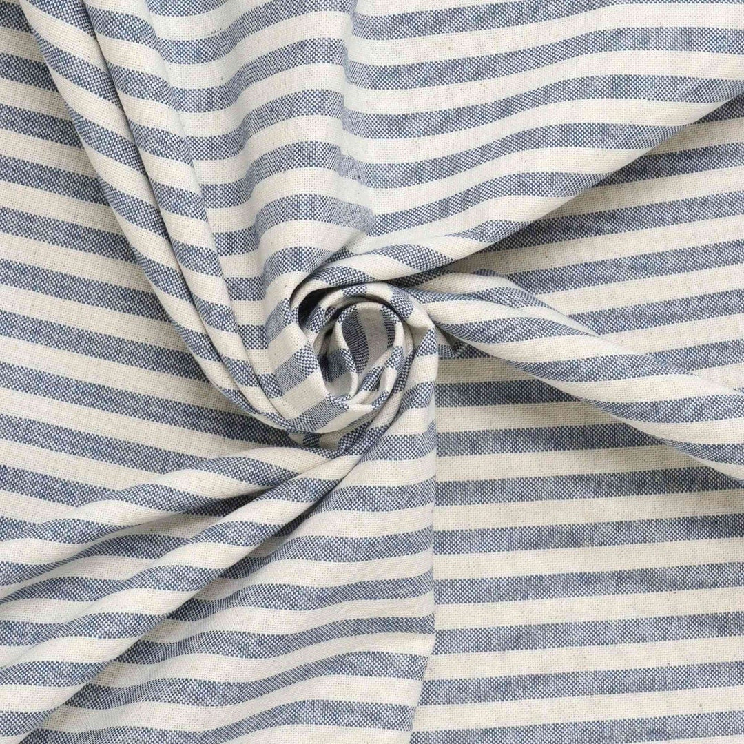 Cambridge Stripe Blue Double Width Fabric