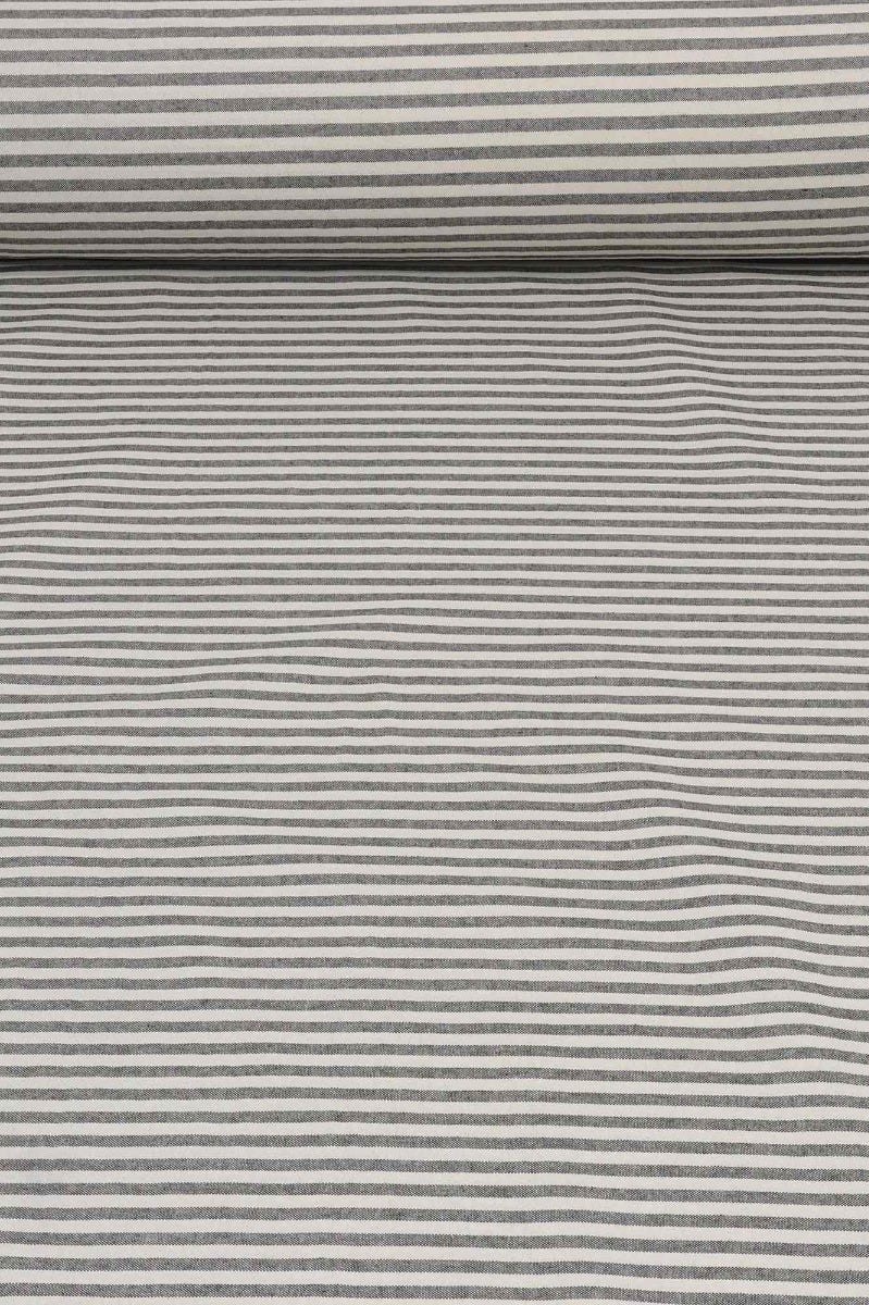 Cambridge Stripe Charcoal Double Width Fabric