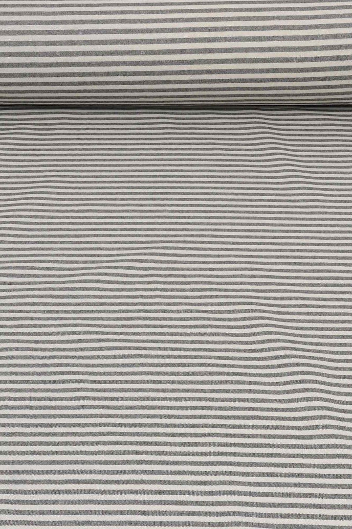 Cambridge Stripe Charcoal Double Width Fabric