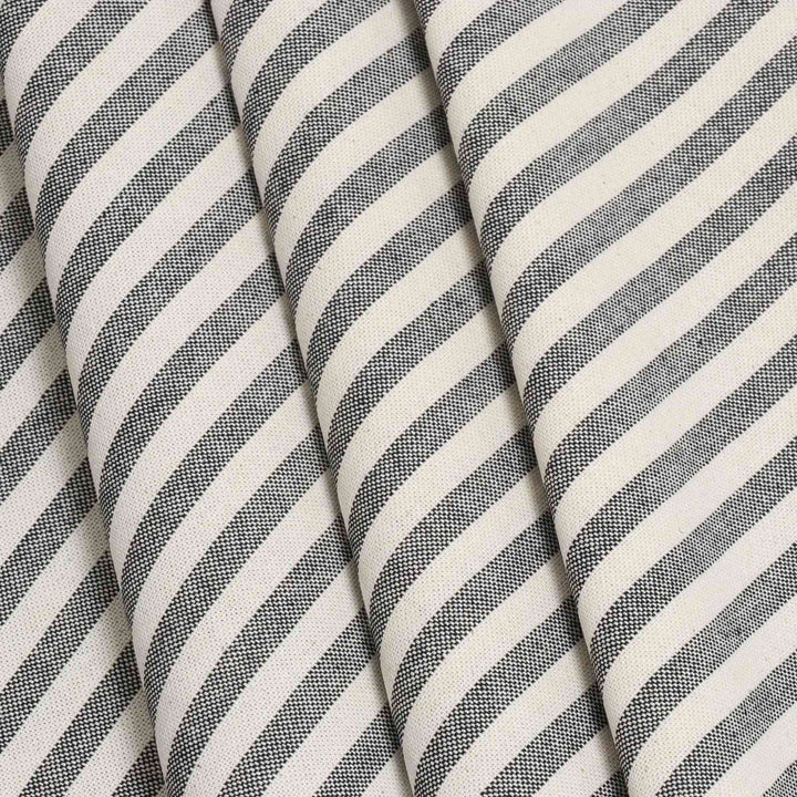 Cambridge Stripe Charcoal Double Width Fabric