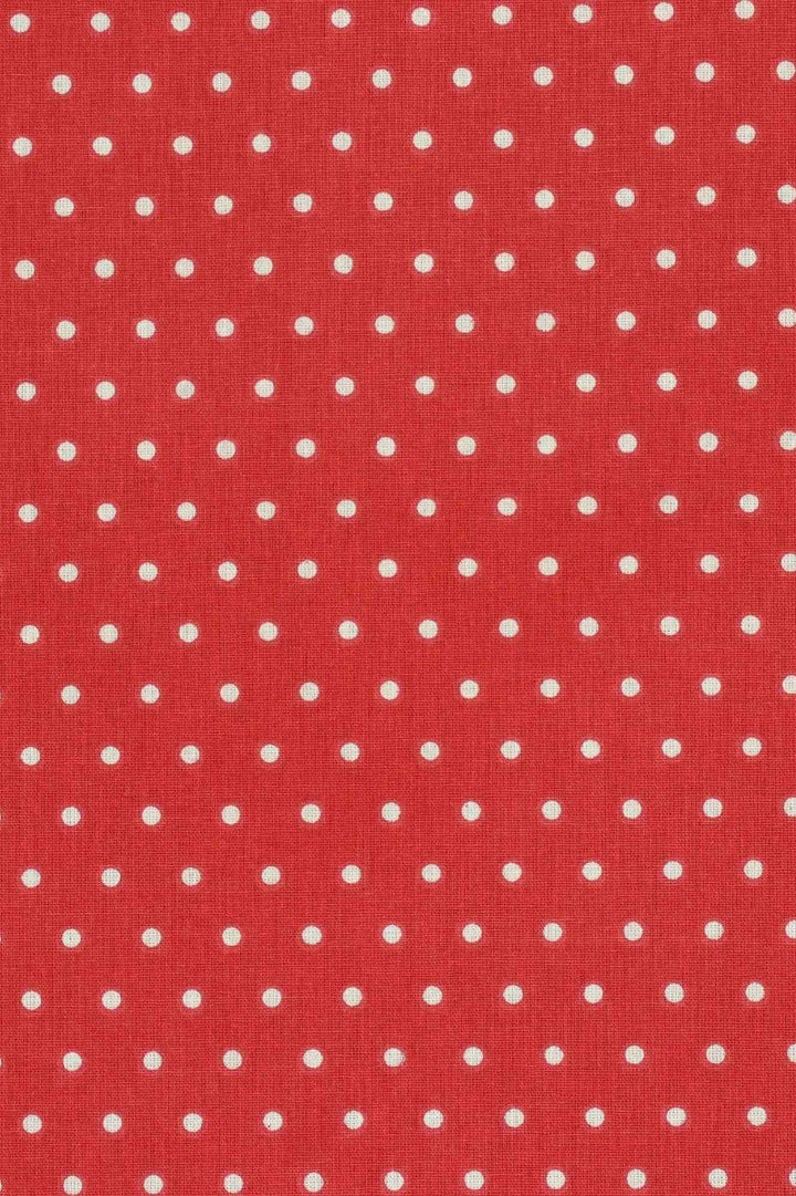 Raindrops Cream on Red Fabric